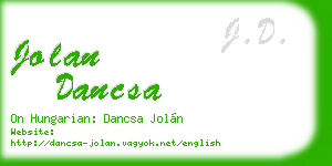 jolan dancsa business card