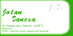 jolan dancsa business card